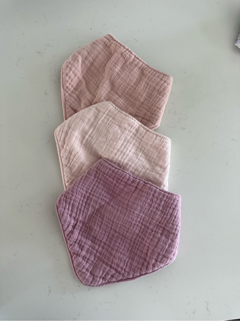 cloud island 3-Pack Muslin Bandana Bibs in Mauve, Blush & Dusty Pink